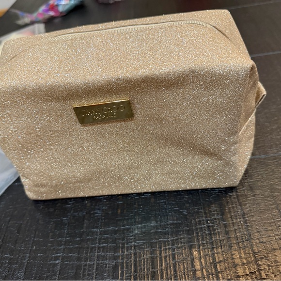 Jimmy Choo Parfums Gold Shimmery Cosmetic Bag Pouch New - Picture 6 of 7
